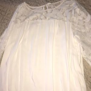 3/4 sleeve, white lace top